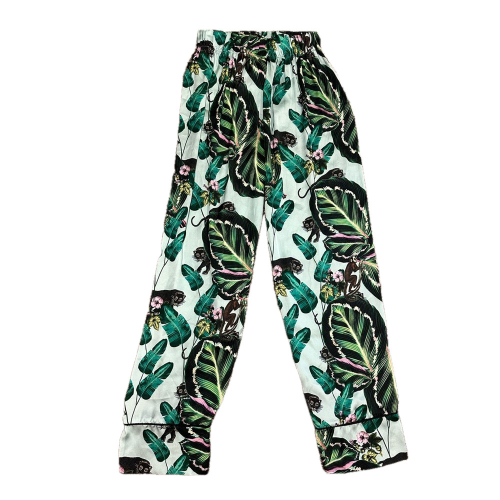 Lobo Rosa Tropical Satin Pant